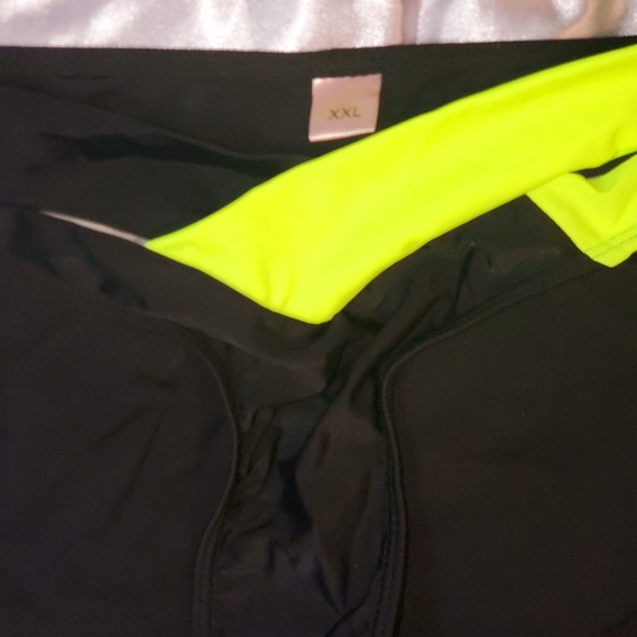 Black and neon yellow "Brand New"swimsuit. - Picture 3 of 4